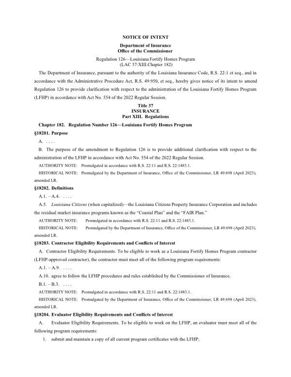 Fortify Grant Notice of Intent Fortify Grant Notice of Intent