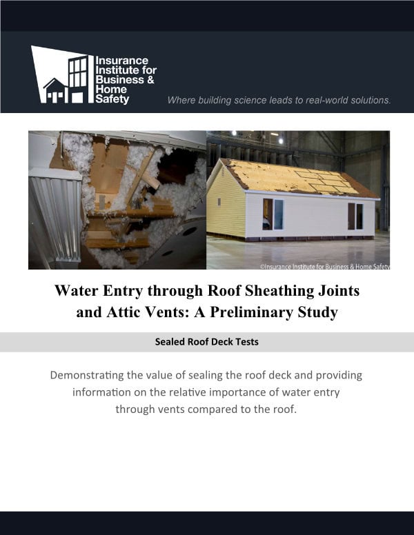 IBHS Water Entry Study IBHS Water Entry Study