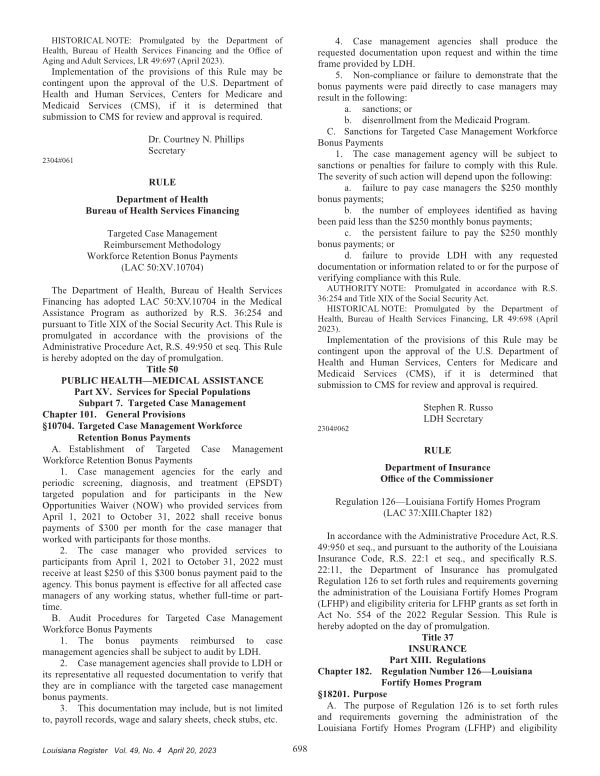 LHFP Regulation 126 Official LHFP Regulation 126 Official