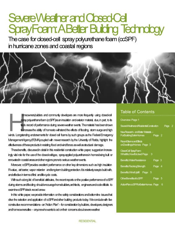 Severe Weather and Closed Cell Foam Severe Weather and Closed Cell Foam