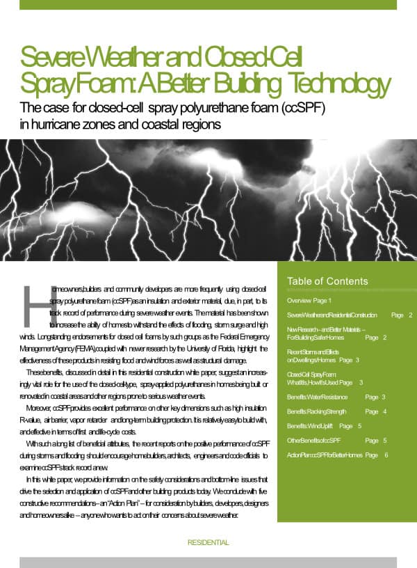 Severe Weather and Closed cell: A Better Building Technology Severe Weather and Closed cell: A Better Building Technology - cover image & link to PDF