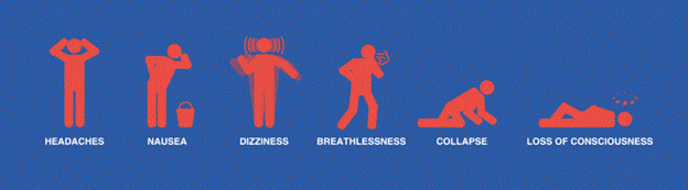 Signs Of C0 Poisoning For a better understanding of CO poisoning lets begin with the symptoms in this illustration