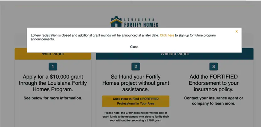 Louisiana Fortify Homes Program Lottery Closed Louisiana Fortify Homes Program Lottery Closed