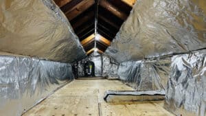 Image Gallery 44 Diversified Energy installed radiant barrier in a large home attic.