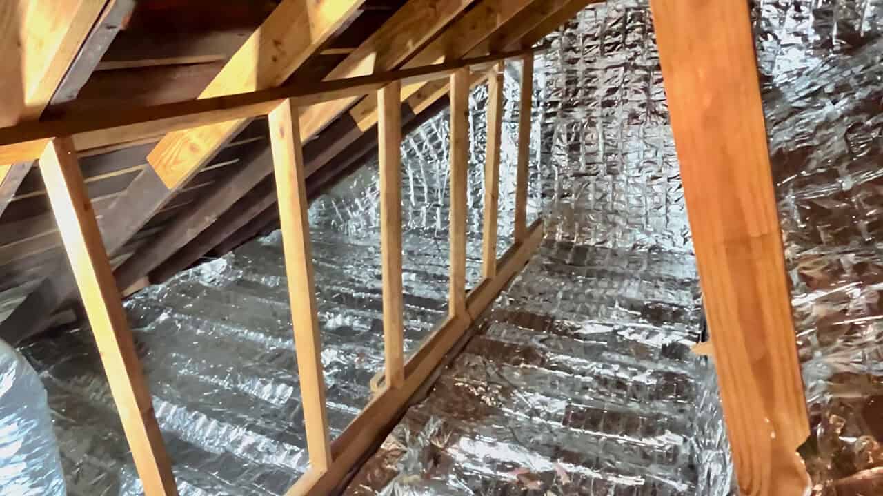 EnigMAT PCM Blankets installed in attic and on knee walls